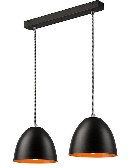 LIVIA lampa wisząca 2-punktowa listwa czarna - orange LIVIA lampa wisząca 2-punktowa listwa czarna - orange