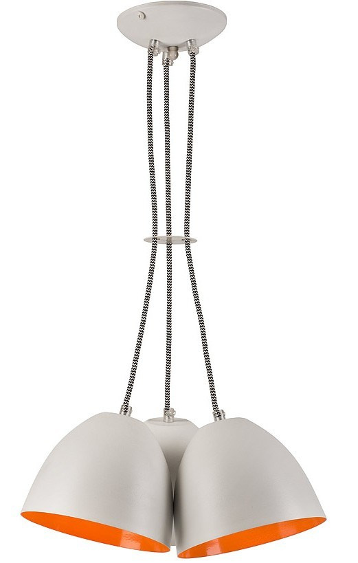 LIVIA lampa wisząca 3-punktowa biała - orange LIVIA lampa wisząca 3-punktowa biała - orange