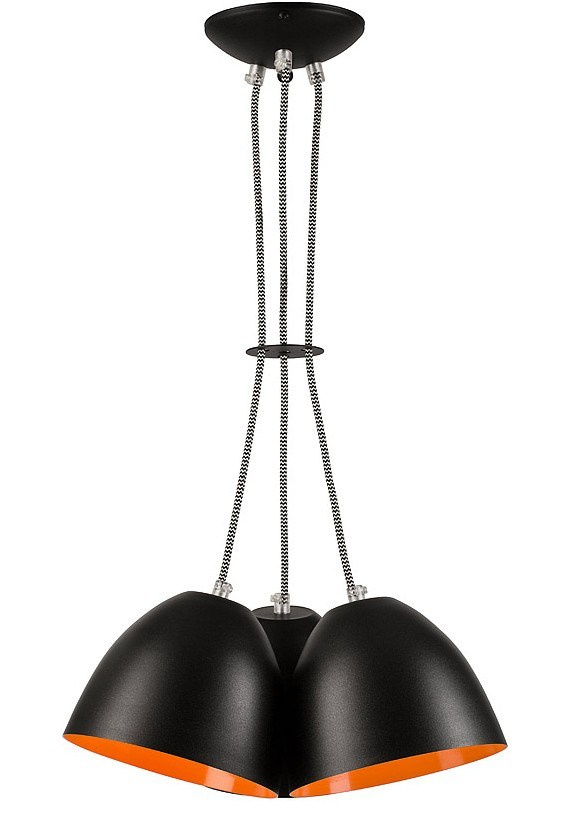 LIVIA lampa wisząca 3-punktowa czarna - orange LIVIA lampa wisząca 3-punktowa czarna - orange