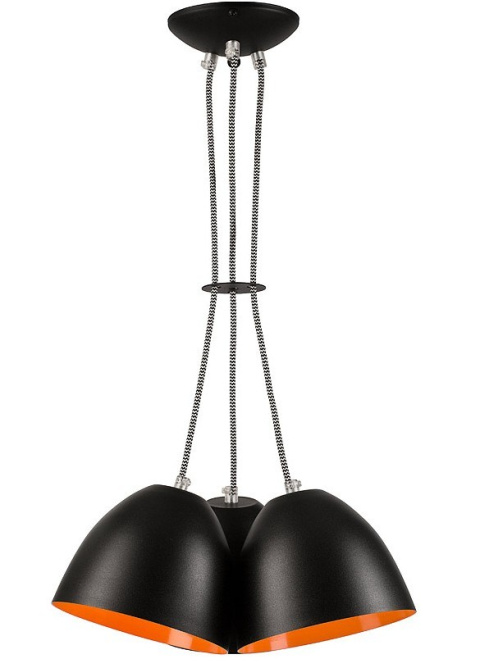 LIVIA lampa wisząca 3-punktowa czarna - orange LIVIA lampa wisząca 3-punktowa czarna - orange