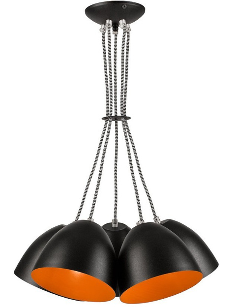 5 LAMPA WISZĄCA LIVIA LOFT CZARNA / ORANGE 5 LAMPA WISZĄCA LIVIA LOFT CZARNA / ORANGE