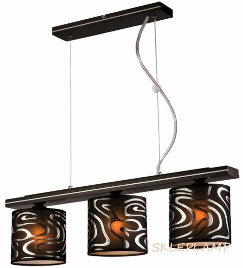 3 LAMPA DREWNIANA SOFIA WENGE ABAŻUR 3 LAMPA DREWNIANA SOFIA WENGE ABAŻUR