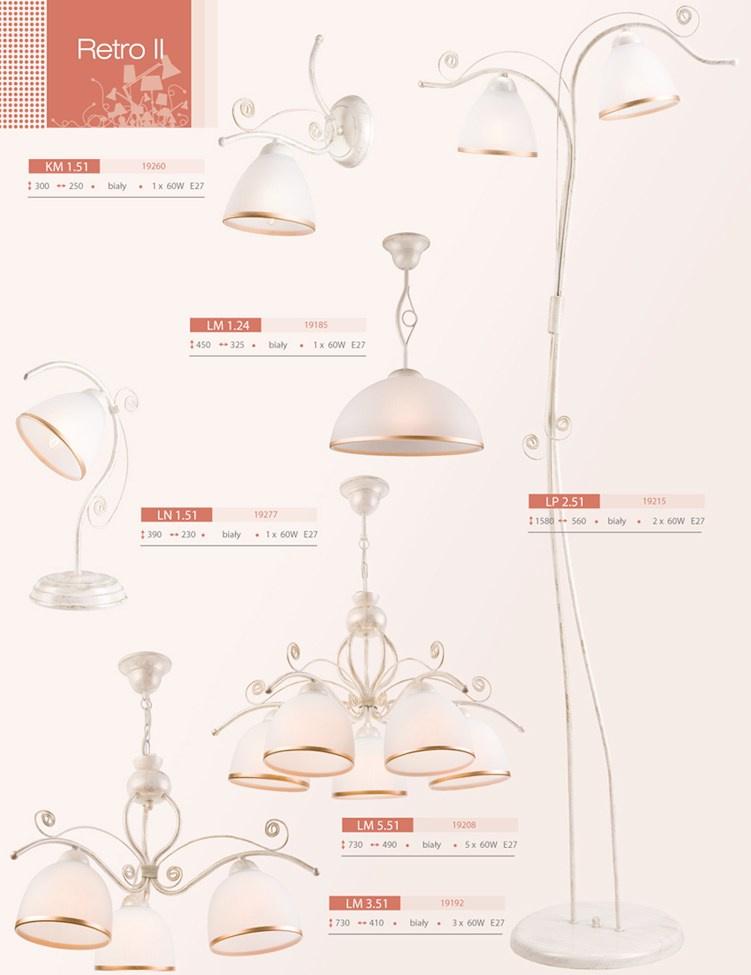RETRO lampa wisząca 1-punktowa biała - złota RETRO lampa wisząca 1-punktowa biała - złota