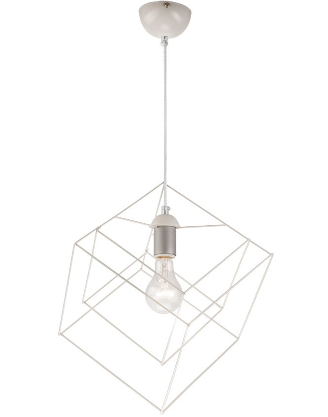 CUBE lampa wisząca druciana biała CUBE lampa wisząca druciana biała