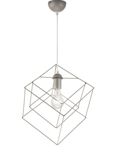 CUBE lampa wisząca druciana srebrna