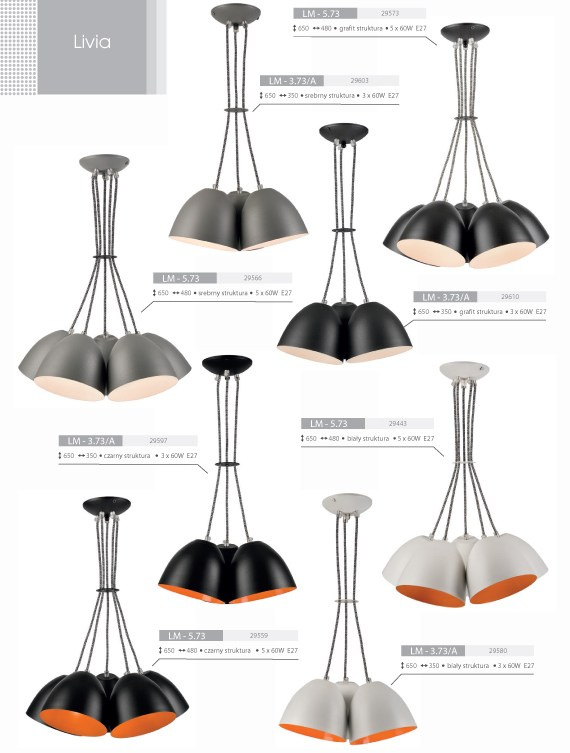 LIVIA lampa wisząca 2-punktowa listwa czarna - orange LIVIA lampa wisząca 2-punktowa listwa czarna - orange
