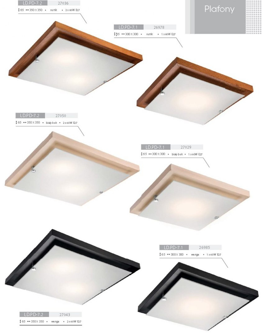 Plafon LED 20W drewniany kwadrat 36 cm calvados Plafon LED 20W drewniany kwadrat 36 cm calvados