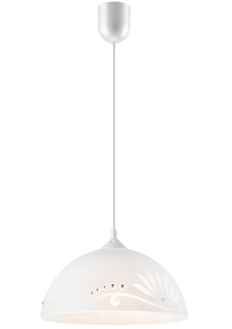 LOTOS lampa wisząca 1-punktowa biała cyrkonie LOTOS lampa wisząca 1-punktowa biała cyrkonie