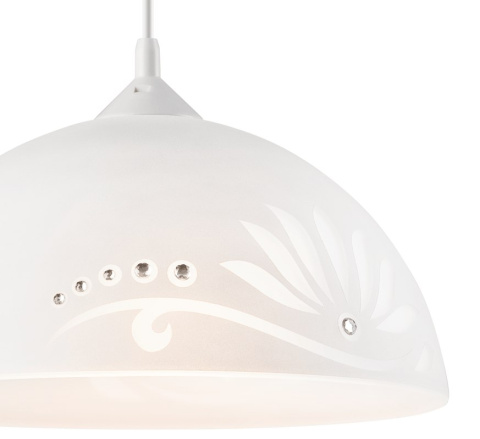 LOTOS lampa wisząca 1-punktowa biała cyrkonie LOTOS lampa wisząca 1-punktowa biała cyrkonie