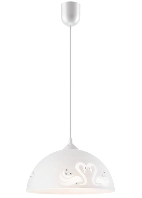 ŁABĘDZIE lampa wisząca 1-punktowa biała cyrkonie ŁABĘDZIE lampa wisząca 1-punktowa biała cyrkonie