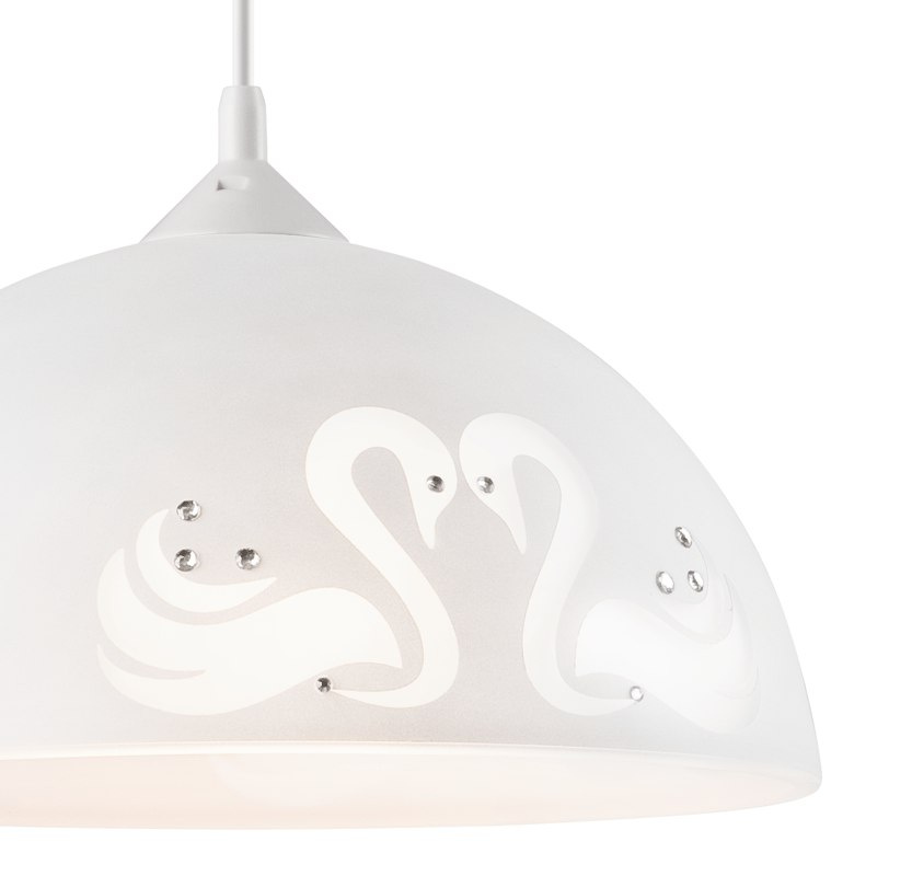 ŁABĘDZIE lampa wisząca 1-punktowa biała cyrkonie ŁABĘDZIE lampa wisząca 1-punktowa biała cyrkonie