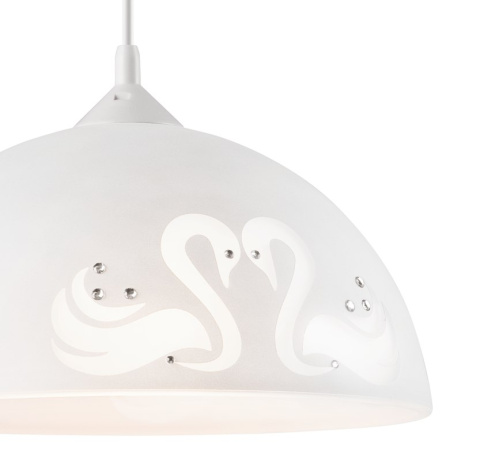 ŁABĘDZIE lampa wisząca 1-punktowa biała cyrkonie ŁABĘDZIE lampa wisząca 1-punktowa biała cyrkonie