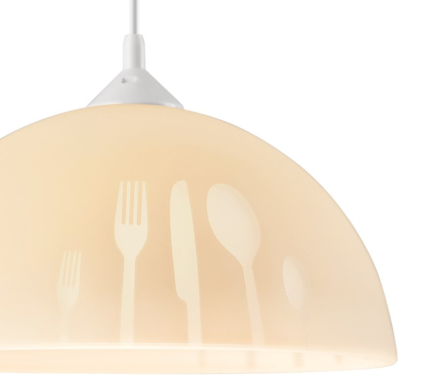 SZTUĆCE lampa wisząca 1-punktowa kremowa SZTUĆCE lampa wisząca 1-punktowa kremowa