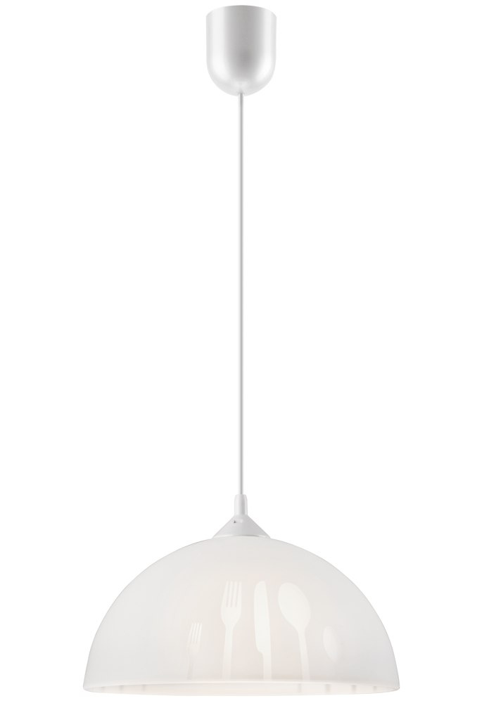 SZTUĆCE lampa wisząca 1-punktowa biała SZTUĆCE lampa wisząca 1-punktowa biała