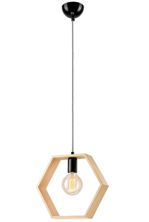 1 LAMPA POJEDYNCZA RAMKA SZEŚCIOKĄT DREWNO SKANDI, LOFT BUK NATURALNY 1 LAMPA POJEDYNCZA RAMKA SZEŚCIOKĄT DREWNO SKANDI, LOFT BUK NATURALNY