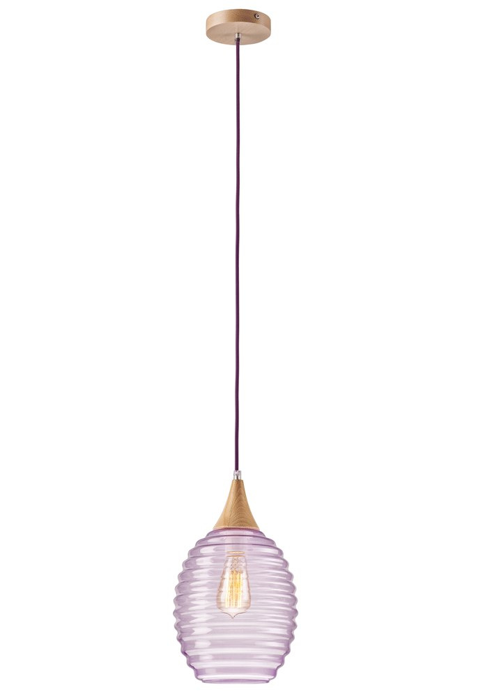 1 LAMPA POJEDYNCZA UL SZKŁO / DREWNO SKANDYNAWSKI STYL FIOLET 1 LAMPA POJEDYNCZA UL SZKŁO / DREWNO SKANDYNAWSKI STYL FIOLET