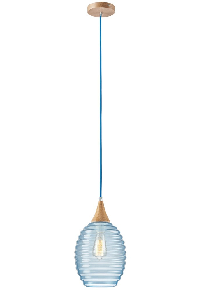 1 LAMPA POJEDYNCZA UL SZKŁO / DREWNO SKANDYNAWSKI STYL NIEBIESKA 1 LAMPA POJEDYNCZA UL SZKŁO / DREWNO SKANDYNAWSKI STYL NIEBIESKA