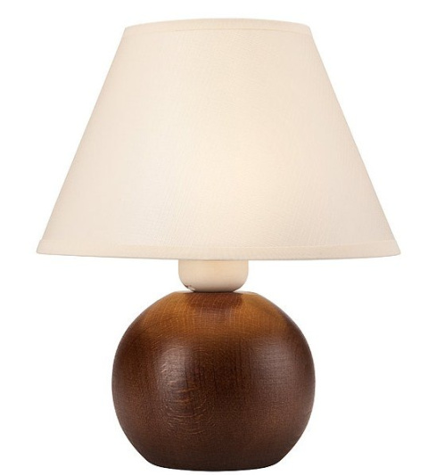 Lampka nocna WOOD BALL kula z abażurem orzech