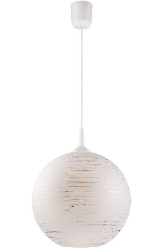 KULA lampa wisząca 1-punktowa biała / srebrna KULA lampa wisząca 1-punktowa biała / srebrna