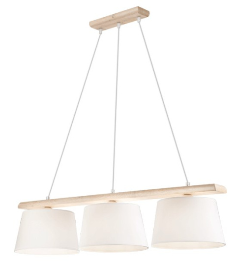 3 LAMPA DREWNIANA AIDA DĄB BIELONY, ABAŻUR 3 LAMPA DREWNIANA AIDA DĄB BIELONY, ABAŻUR