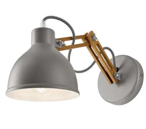 1 NOWOCZESNY KINKIET METALOWY MARCELLO SREBRNY / DREWNO CALVADOS LOFT SKANDI 1 NOWOCZESNY KINKIET METALOWY MARCELLO SREBRNY / DREWNO CALVADOS LOFT SKANDI