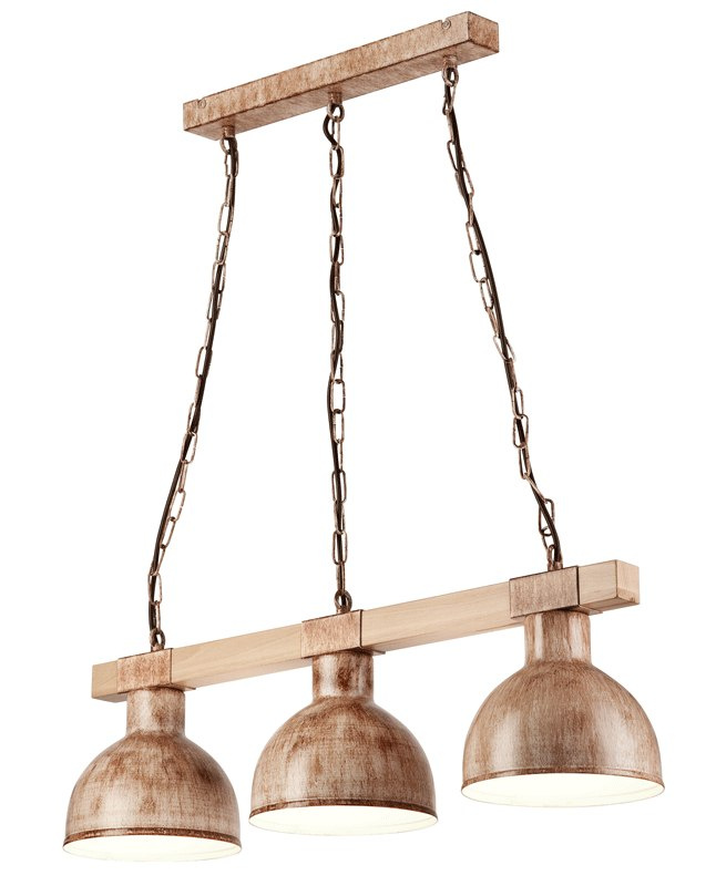 AGNESE lampa wisząca 3-punktowa - brąz bielony AGNESE lampa wisząca 3-punktowa - brąz bielony