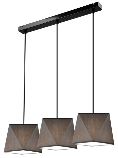 3 LAMPA WISZĄCA CARLA ABAŻUR DIAMENT LOFT, VINTAGE, GLAMOUR SZARA 3 LAMPA WISZĄCA CARLA ABAŻUR DIAMENT LOFT, VINTAGE, GLAMOUR SZARA