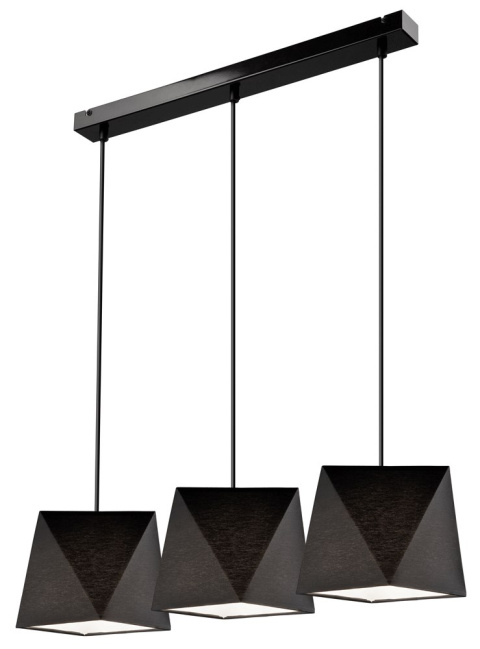 3 LAMPA WISZĄCA CARLA ABAŻUR DIAMENT LOFT, VINTAGE, GLAMOUR CZARNA 3 LAMPA WISZĄCA CARLA ABAŻUR DIAMENT LOFT, VINTAGE, GLAMOUR CZARNA