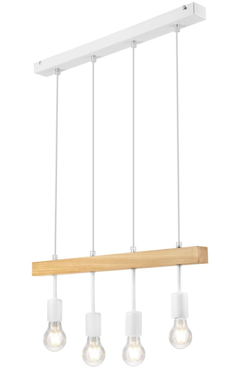 ORAZIO lampa wisząca 4-punktowa biała - naturalny buk ORAZIO lampa wisząca 4-punktowa biała - naturalny buk
