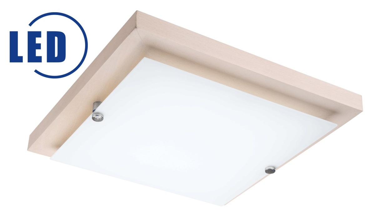 Plafon LED 12W drewniany kwadrat 30 bielony buk Plafon LED 12W drewniany kwadrat 30 bielony buk