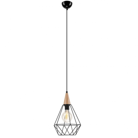 DIAMENT lampa wisząca 1-punktowa czarna / buk DIAMENT lampa wisząca 1-punktowa czarna / buk