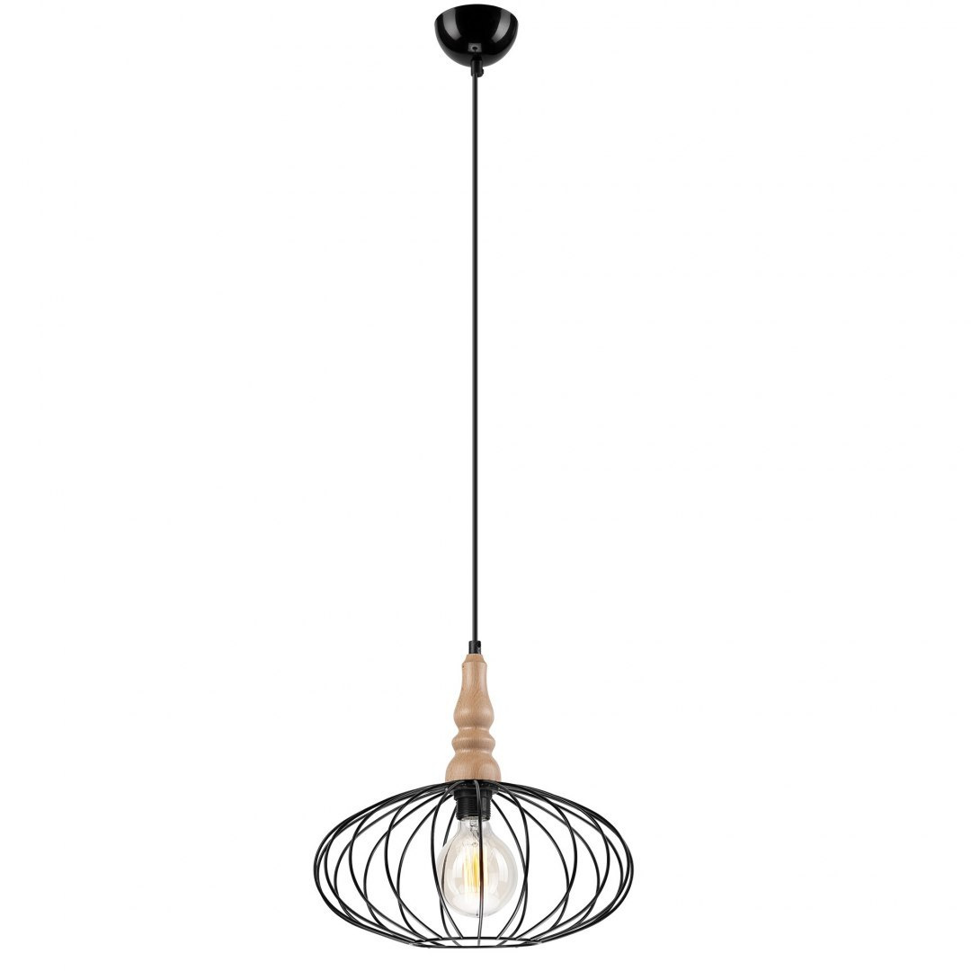 ELLIPSE lampa wisząca 1-punktowa czarna / buk ELLIPSE lampa wisząca 1-punktowa czarna / buk