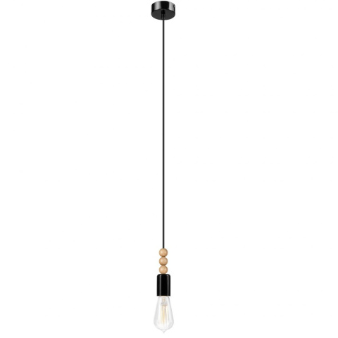 1 CZARNA NOWOCZESNA LAMPA WISZĄCA SIMON DREWNO BUK - KORALE 1 CZARNA NOWOCZESNA LAMPA WISZĄCA SIMON DREWNO BUK - KORALE