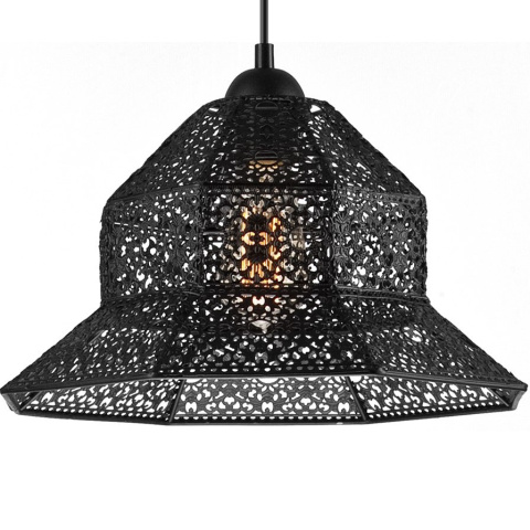 1 CZARNA POJEDYNCZA AŻUROWA ORIENTALNA LAMPA WISZĄCA SAMIRA 1 CZARNA POJEDYNCZA AŻUROWA ORIENTALNA LAMPA WISZĄCA SAMIRA
