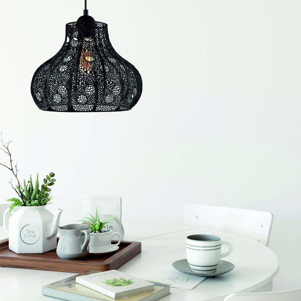 LAYLA lampa wisząca ażurowa czarna LAYLA lampa wisząca ażurowa czarna