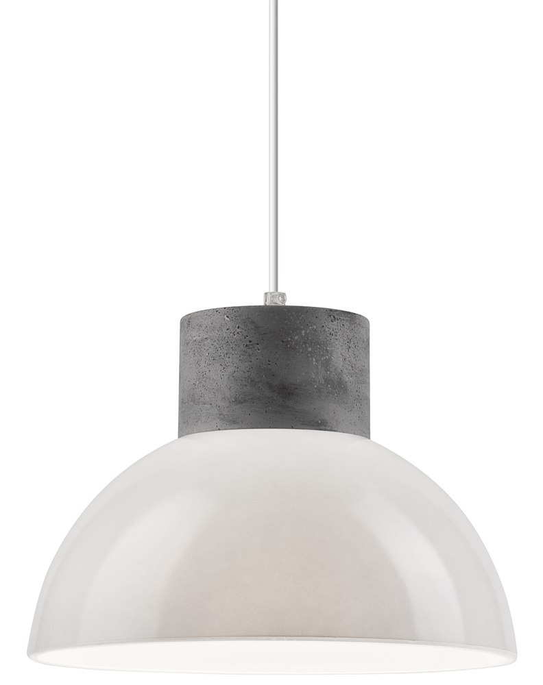 VIKA lampa wisząca 1-punktowa biała / beton VIKA lampa wisząca 1-punktowa biała / beton