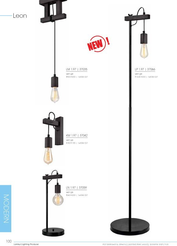 LEON lampa wisząca 1-punktowa wenge LEON lampa wisząca 1-punktowa wenge