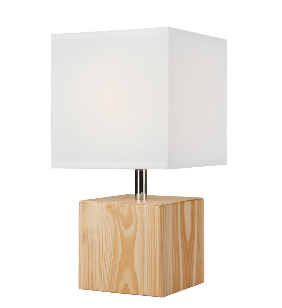Lampka nocna kostka z abażurem sosna Lampka nocna kostka z abażurem sosna