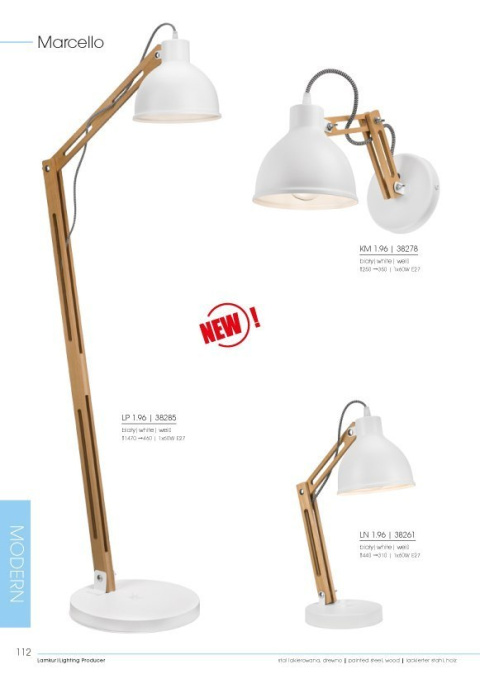 1 NOWOCZESNA BIAŁA LAMPA PODŁOGOWA MARCELLO DREWNO BUK / LOFT SKANDI 1 NOWOCZESNA BIAŁA LAMPA PODŁOGOWA MARCELLO DREWNO BUK / LOFT SKANDI
