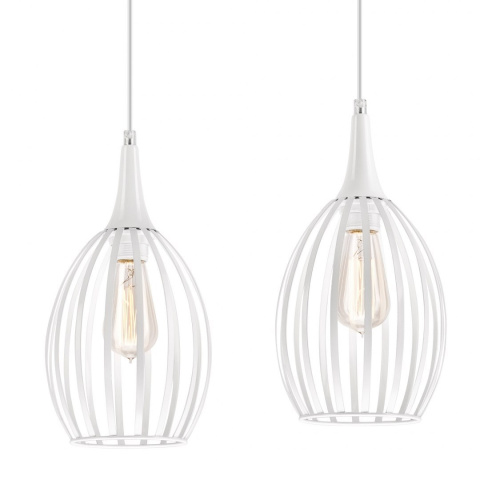 2 BIAŁA NOWOCZESNA WISZĄCA LAMPA AŻUROWA VINCENT LOFT, INDUSTRIAL 2 BIAŁA NOWOCZESNA WISZĄCA LAMPA AŻUROWA VINCENT LOFT, INDUSTRIAL
