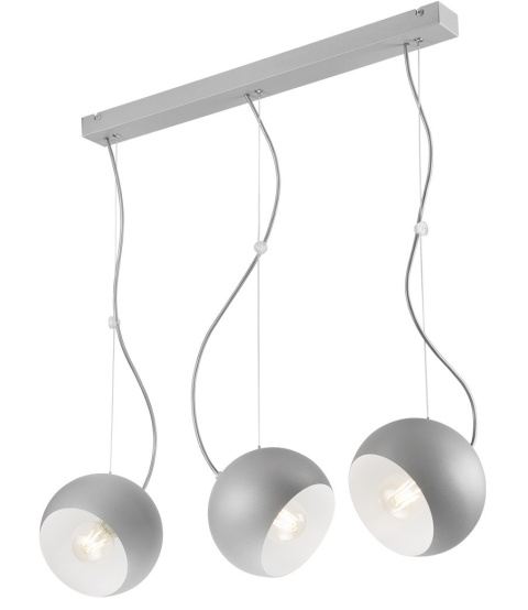 3 NOWOCZESNA LAMPA WISZĄCA INEZ LISTWA LOFT SREBRNA 3 NOWOCZESNA LAMPA WISZĄCA INEZ LISTWA LOFT SREBRNA