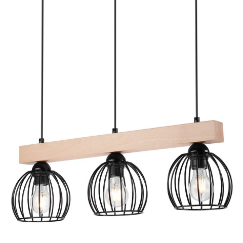 3 CZARNA DRUCIANA LAMPA WISZĄCA SIENNA LOFT, INDUSTRIAL DREWNO BUK 3 CZARNA DRUCIANA LAMPA WISZĄCA SIENNA LOFT, INDUSTRIAL DREWNO BUK