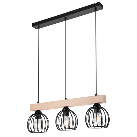 3 CZARNA DRUCIANA LAMPA WISZĄCA SIENNA LOFT, INDUSTRIAL DREWNO BUK 3 CZARNA DRUCIANA LAMPA WISZĄCA SIENNA LOFT, INDUSTRIAL DREWNO BUK