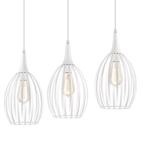 3 BIAŁA NOWOCZESNA WISZĄCA LAMPA AŻUROWA VINCENT LOFT, INDUSTRIAL 3 BIAŁA NOWOCZESNA WISZĄCA LAMPA AŻUROWA VINCENT LOFT, INDUSTRIAL