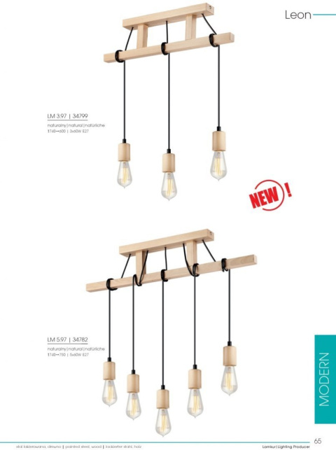 3 LAMPA WISZĄCA LEON DREWNO NATURALNY BUK STYL SKANDYNAWSKI 3 LAMPA WISZĄCA LEON DREWNO NATURALNY BUK STYL SKANDYNAWSKI
