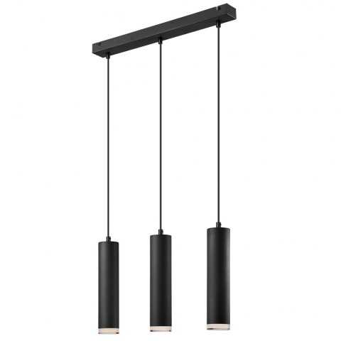 3 NOWOCZESNA CZARNA LISTWA - LAMPA WISZĄCA FRANCO - TUBA 3 NOWOCZESNA CZARNA LISTWA - LAMPA WISZĄCA FRANCO - TUBA