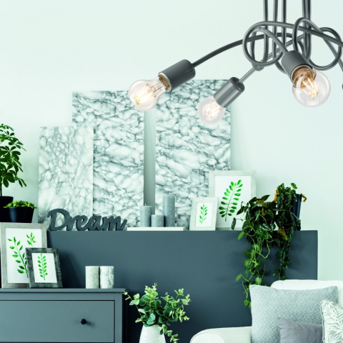 Nowoczesna lampa sufitowa CAMILLA w stylu loft - kolor szary Nowoczesna lampa sufitowa CAMILLA w stylu loft - kolor szary