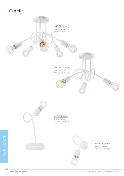 3 NOWOCZESNA LAMPA SUFITOWA PLAFON SUPEŁEK CAMILLA EDISON LOFT BIAŁA 3 NOWOCZESNA LAMPA SUFITOWA PLAFON SUPEŁEK CAMILLA EDISON LOFT BIAŁA