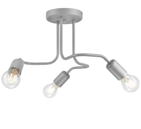 3 PLAFON CHARLIE NOWOCZESNA LAMPA EDISON LOFT SREBRNA 3 PLAFON CHARLIE NOWOCZESNA LAMPA EDISON LOFT SREBRNA