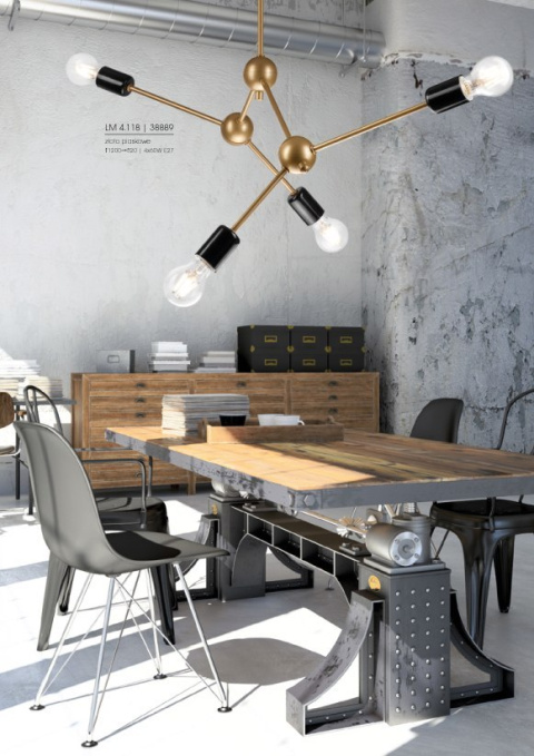 4 NOWOCZESNA ZŁOTA LAMPA WISZĄCA ALESSIA LOFT INDUSTRIAL 4 NOWOCZESNA ZŁOTA LAMPA WISZĄCA ALESSIA LOFT INDUSTRIAL